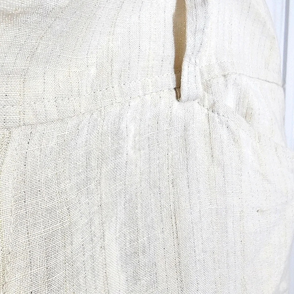 Guess Womens Linen Pants, Ivory/Gold,‎ Wide Leg Career Office 28 - Picture 8 of 10